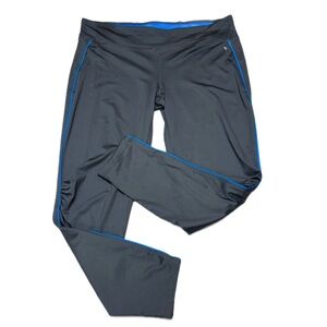 Danskin Fitted Black Dri-More Leggings With Blue Accents Size XL